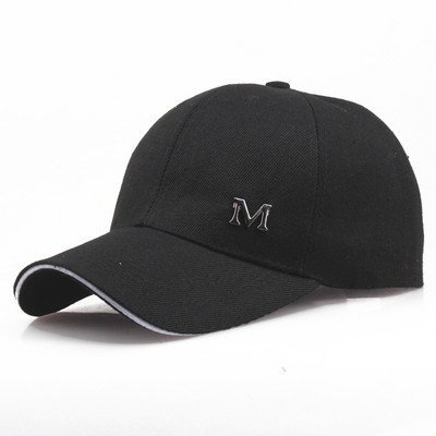 Şapci de baseball cu literă M unisex, șapcă snapback din bumbac, ajustabilă, solidă, hip hop, pentru bărbați, femei, sport în aer liber, golf, alergare, căciuli pentru soare pentru tată