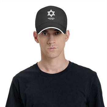 Персонализирана бейзболна шапка с флаг на Израел Мъже Жени Дишаща Ханука Еврейска израелска шапка на татко Streetwear