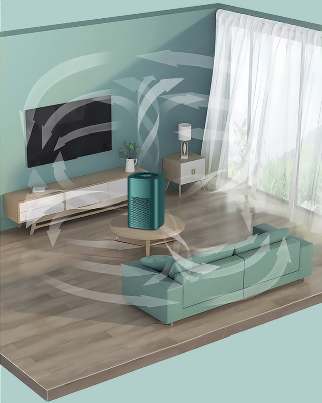 Kaasaskantav kodumajapidamises kasutatava HEAP õhupuhasti PM 2.5 eemaldage formaldehüüdi suitsulõhn tolmufilter UV-lambi steriliseerimine