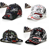 Korea stiilis kirjade trükkimine Graffiti pesapallimüts naistele Meestele Mood Kevadsuvi Snapback Hip Hop Cap Visiir Puuvillane Isamüts