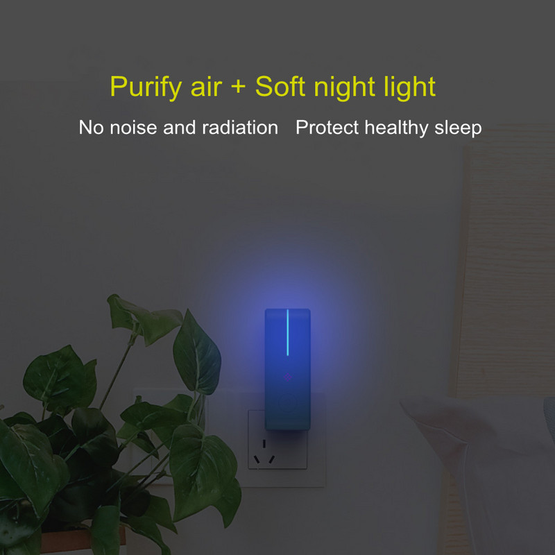 Mini aniooni õhupuhasti sterilisaator kodu tualettruumi desodoraatori pistik negatiivse ionisaatori õhupuhasti eemaldamiseks formaldehüüdi suitsutolm