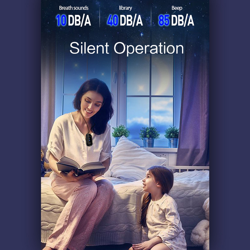 Mini légtisztító Hordozható függő nyakú Anion légtisztítók Gyors tisztítás, magas/alacsony sebességfokozat beállításával beépített akkumulátor