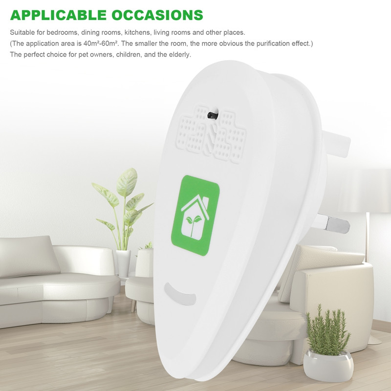 Csatlakoztatható légtisztító Mini hordozható 5-12 millió negatív ionos légtisztító hálószoba konyhába, fürdőszobába, irodába
