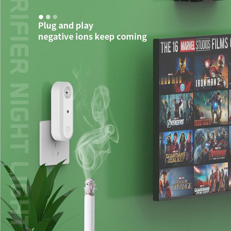 Priključni pročišćivač zraka s negativnim ionima Mini prijenosni generator negativnih iona za kućne spavaće sobe WC-e Dnevne sobe Kupaonice Ormari