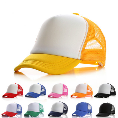 Регулируеми слънчеви шапки Детски плътни ежедневни шапки Класически камион Летни детски бейзболни мрежести момчета момиче Плажна шапка за деца Streetwear