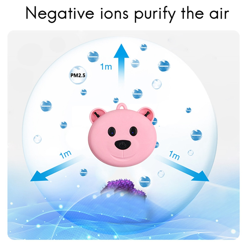 Purificator de aer personal purtabil, portabil, bară de oxigen pentru mașină, 200 mAh, baterie, ioni negativi, purificator de aer pentru gât