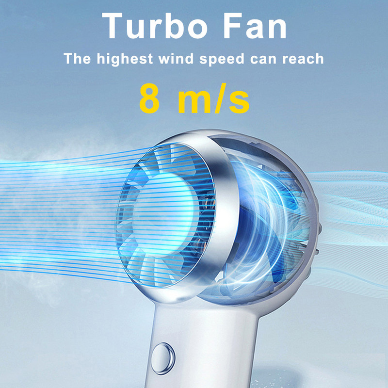 Φορητός ανεμιστήρας GOONE Χειροκίνητος Αθόρυβος Μικρός επαναφορτιζόμενος μίνι ανεμιστήρας λαιμού USB 2000 Mah για εξωτερικό ανεμιστήρα γραφείων φοιτητικής εστίας