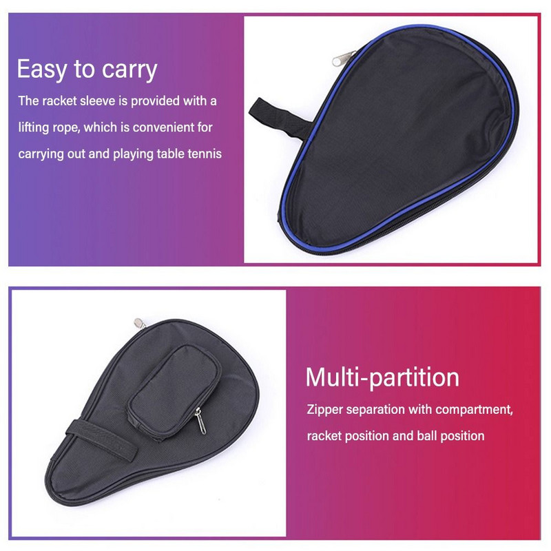 Palli mahutavus kontrastvärvi kaitsev kate koos rihmaga lauatennise mõlade kotiga Calabash kujuga lauatennisereketite ümbris