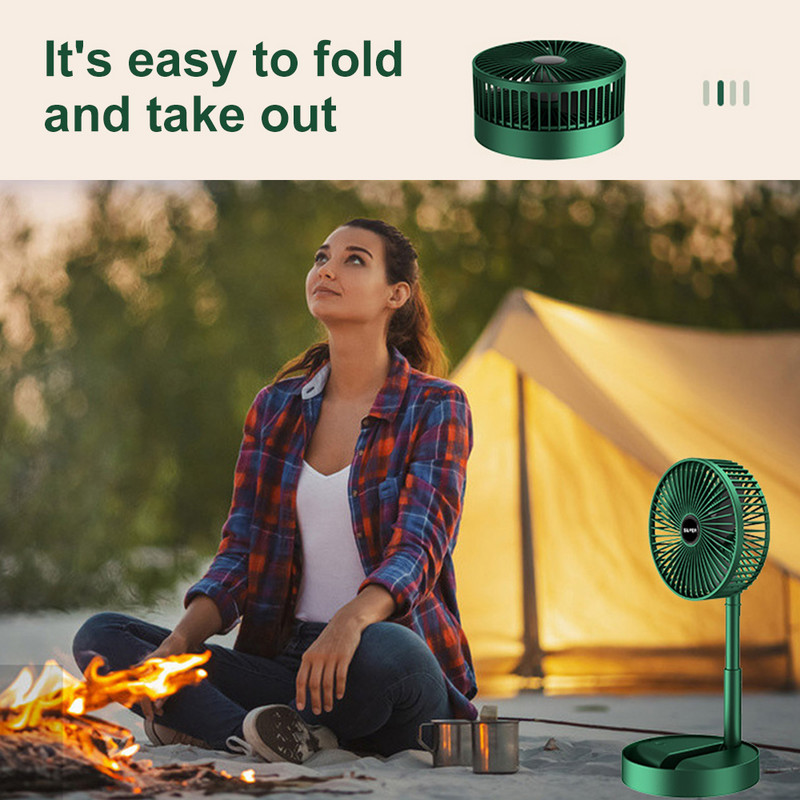 Преносим USB акумулаторен вентилатор Офис Домакински сгъваем телескопичен вентилатор Нисък шум Висок живот на батерията Мини електрически вентилатор в режим на готовност