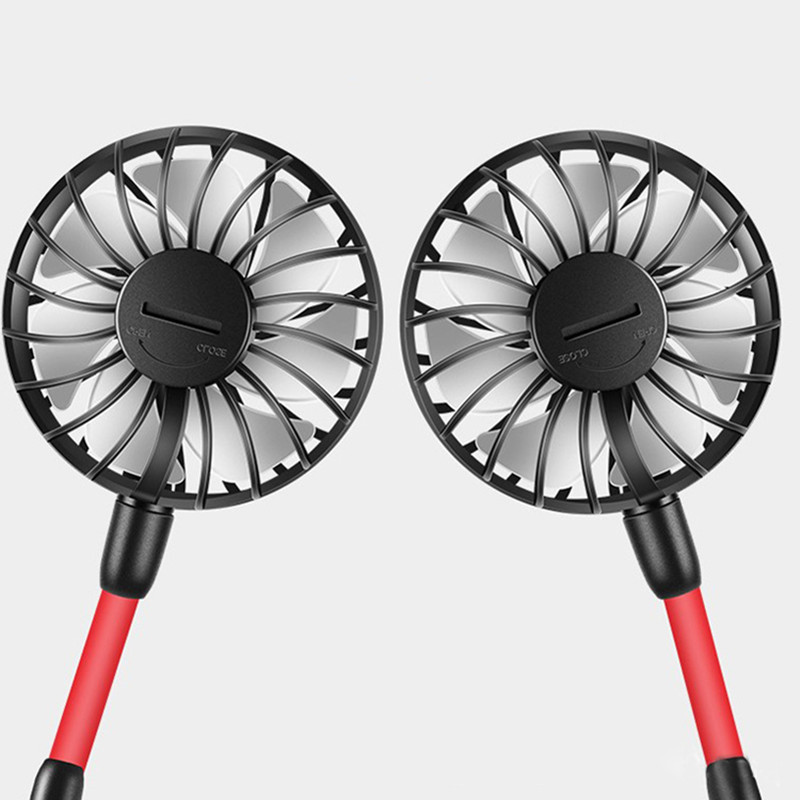 Käed-vabad kaelarihm käed-vabad rippuv USB-laetav kahe ventilaatoriga miniõhujahuti suvine kaasaskantav 2000mA Sarmocare