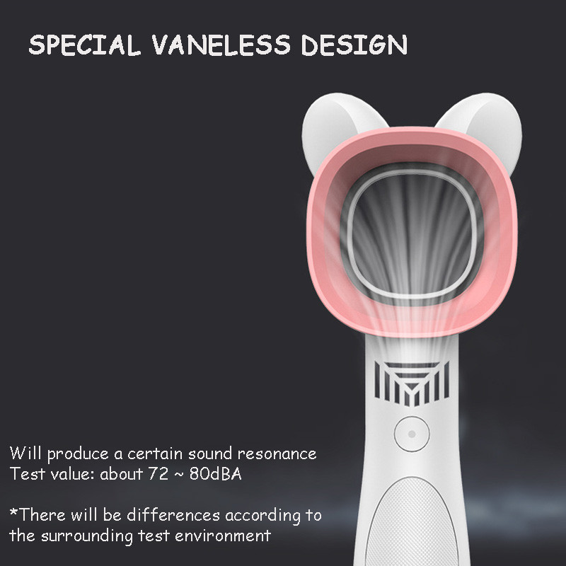 Mini ανεμιστήρας χωρίς λεπίδες Χαριτωμένος ανεμιστήρας χειρός USB επαναφορτιζόμενοι ανεμιστήρες 2000 mAh Σίγαση χωρίς πτερύγιο για οικιακό εξωτερικό ανεμιστήρα ψυγείου εξαερισμού 8H