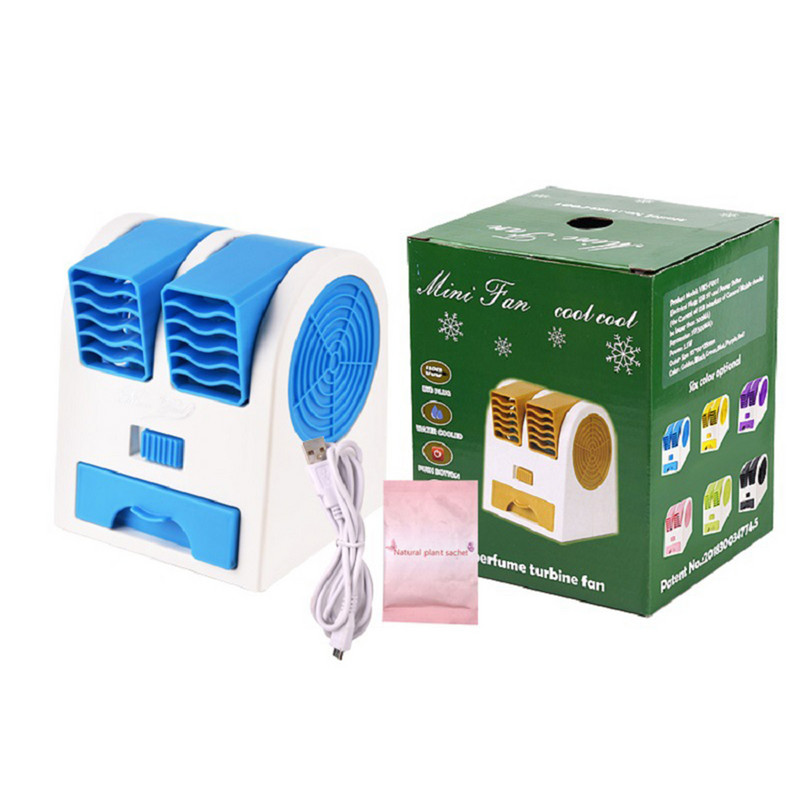 USB mini klíma Hordozható személyi hűtőventilátor Dupla levegő kimenet nyári asztali léghűtő ventilátor