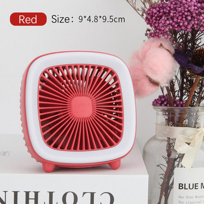 Suvine 3-kiiruseline USB-laetav retrostiilis lahe miniventilaatoriga teleritüüpi ventilaator LED-valgusega lauaarvuti lauaventilaatoriga