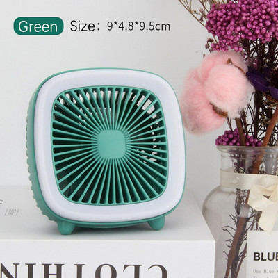 Suvine 3-kiiruseline USB-laetav retrostiilis lahe miniventilaatoriga teleritüüpi ventilaator LED-valgusega lauaarvuti lauaventilaatoriga