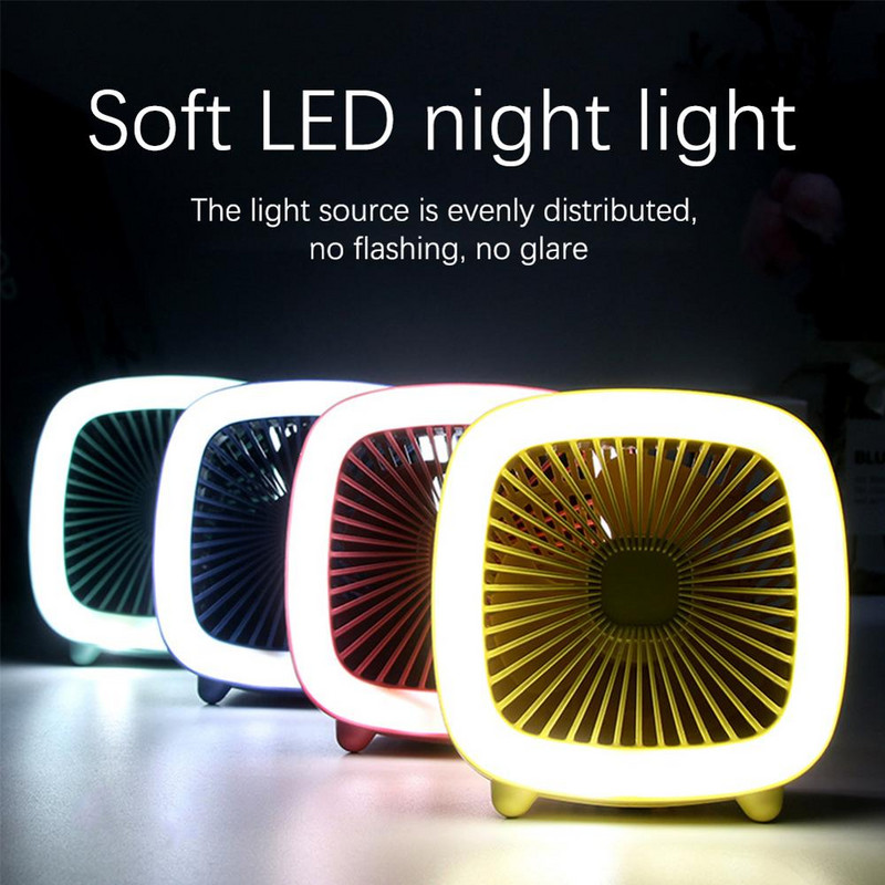 Suvine 3-kiiruseline USB-laetav retrostiilis lahe miniventilaatoriga teleritüüpi ventilaator LED-valgusega lauaarvuti lauaventilaatoriga