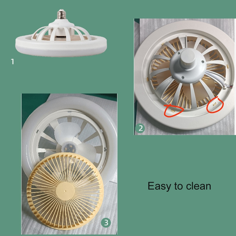 Ανεμιστήρες οροφής με φως LED, 3-bladeless Modern Smart E27 Φωτιστικό Φωτιστικό ανεμιστήρα για Υπνοδωμάτιο AC 85V-265V