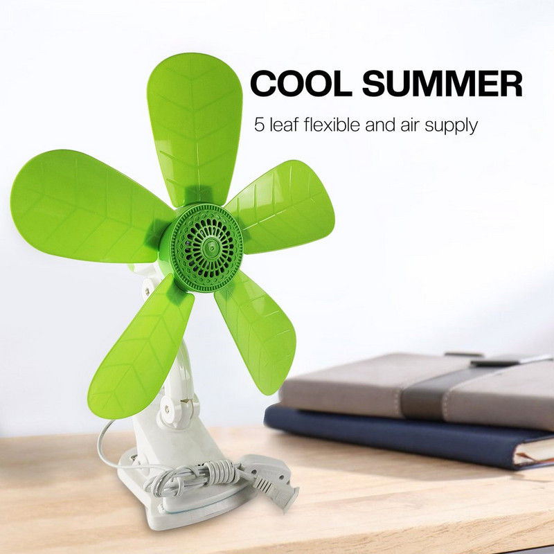 Ventilator de răcire silențios cu 5 lame Ventilator electric cu clemă Ventilator de răcire cu clemă de masă reglabil pentru dormitor Dormitor Cadouri pentru copii