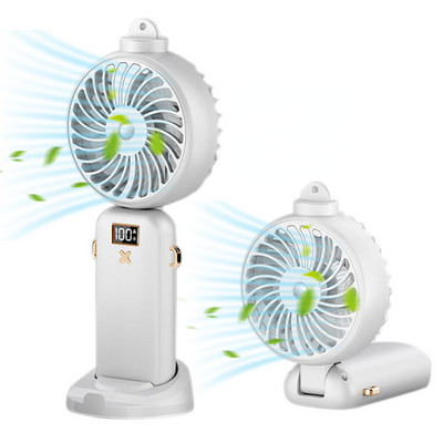 5000 mAh sulankstomas elektrinis ventiliatorius USB įkraunamas oro aušinimo ventiliatoriaus purškimo funkcija 5 greičių skaitmeninis ekranas rankinis ventiliatorius vasarai