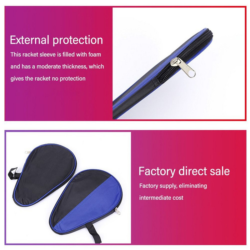 Kaitsekate, 3 palli mahutavusega ühe mõla koos rihmaga Calabashi kujuga lauatennise reketite kott