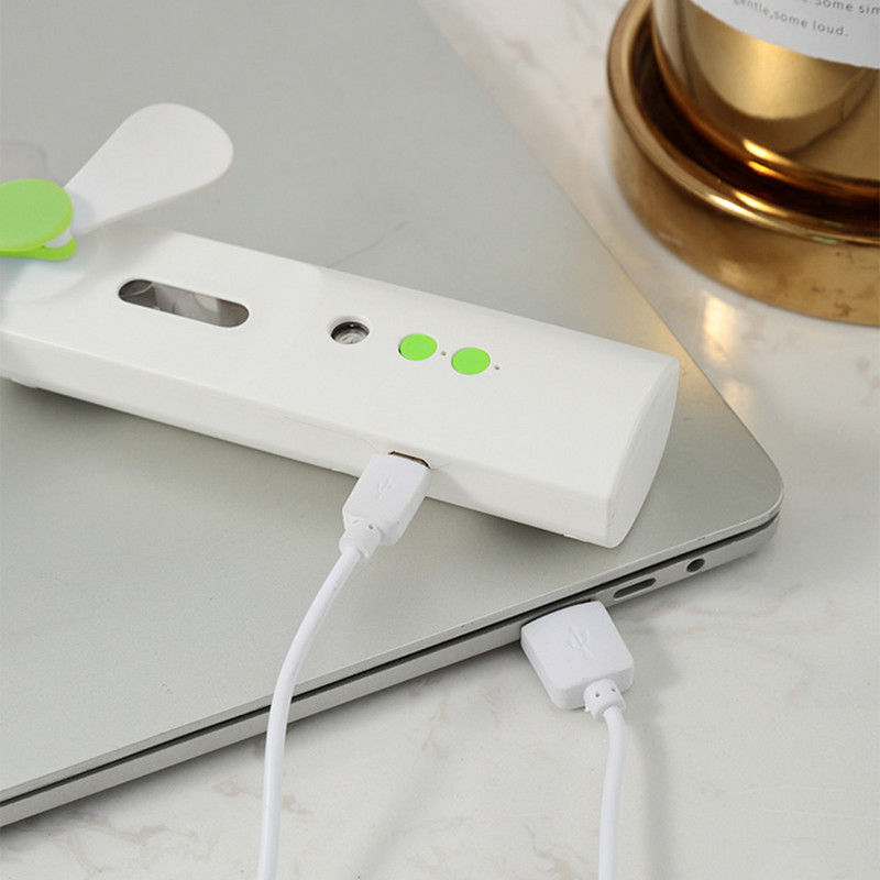 Kaasaskantav miniventilaator 2-ühes veepihustusventilaator USB-laetav käeshoitav jahutuskonditsioneer õhuniisutaja näoaurutaja välitingimustes