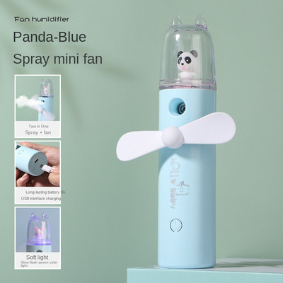 Rajzfilm kézi spray ventilátor USB újratölthető vízpótló párásító mini ventilátor gyerekjáték