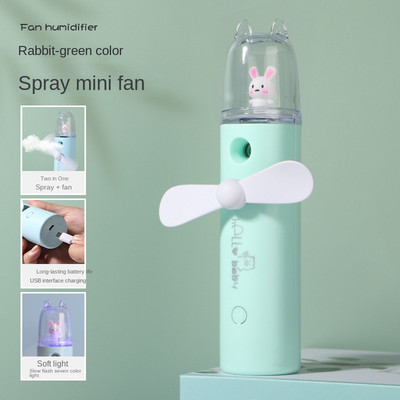 Rajzfilm kézi spray ventilátor USB újratölthető vízpótló párásító mini ventilátor gyerekjáték
