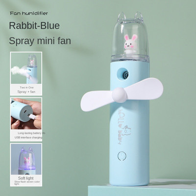 Rajzfilm kézi spray ventilátor USB újratölthető vízpótló párásító mini ventilátor gyerekjáték