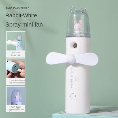 Rajzfilm kézi spray ventilátor USB újratölthető vízpótló párásító mini ventilátor gyerekjáték