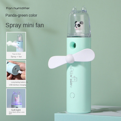 Rajzfilm kézi spray ventilátor USB újratölthető vízpótló párásító mini ventilátor gyerekjáték