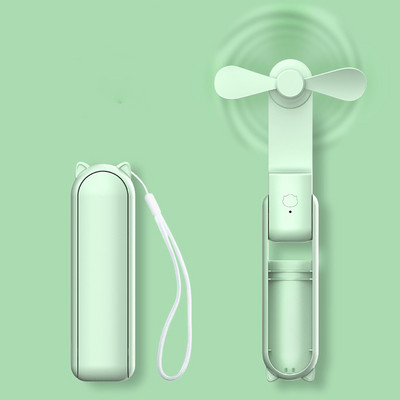 Käeshoitav USB miniventilaator Väike laetav kokkupandav ventilaator koos 2000mAh toitepangaga kaasaskantav vaikne taskuga jahutus elektriline ventilaator välitingimustes