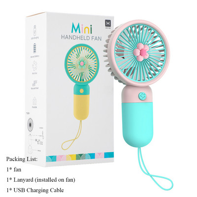 Käeshoitav ventilaator Mini One Putton kaasaskantav väike suvekontor Kaasa Cool Wind Children Täiskasvanute USB-laadimine