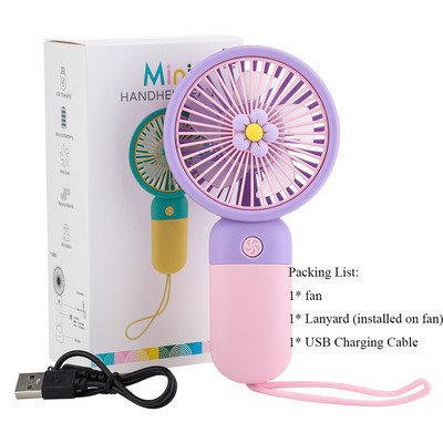 Käeshoitav ventilaator Mini One Putton kaasaskantav väike suvekontor Kaasa Cool Wind Children Täiskasvanute USB-laadimine