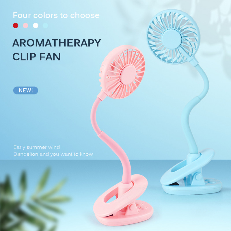 Ventilator pliabil pentru scaunul de mașină Ventilator cu clemă de încărcare prin USB Ventilator mic Ventilator de birou silențios Cărucior pentru bebeluși Ventilatoare de răcire de vară
