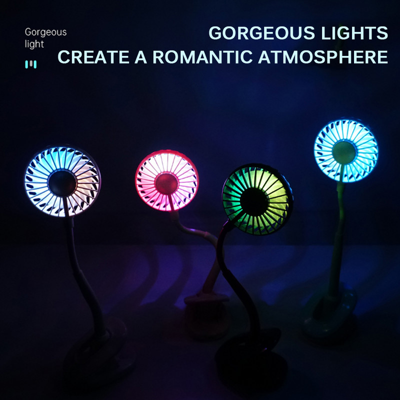 Ventilator pliabil pentru scaunul de mașină Ventilator cu clemă de încărcare prin USB Ventilator mic Ventilator de birou silențios Cărucior pentru bebeluși Ventilatoare de răcire de vară