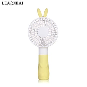 LEARNHAI Δημοφιλές Νέου Σχεδιασμού Φορητό USB Princess Rabbit Hand Holding Mini ανεμιστήρα με επαναφορτιζόμενη μπαταρία για εξωτερική οικιακή χρήση