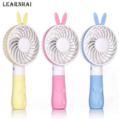 LEARNHAI populārs jauna dizaina pārnēsājams USB Princess Rabbit rokas mini ventilators ar uzlādējamu akumulatoru lietošanai ārā mājās