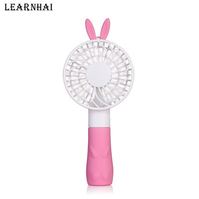 LEARNHAI népszerű, új dizájnú hordozható USB Princess Nyúl kézi ventilátor újratölthető akkumulátorral kültéri otthoni használatra