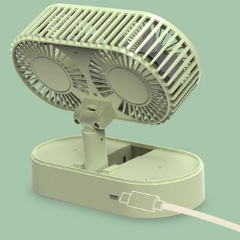 Mini Usb Fan 3 Speed Adjustable Dual Head Desktop Fan 800Mah Foldable Mute Electric Fans Ψύκτης αέρα για οικιακό γραφείο εξωτερικού χώρου