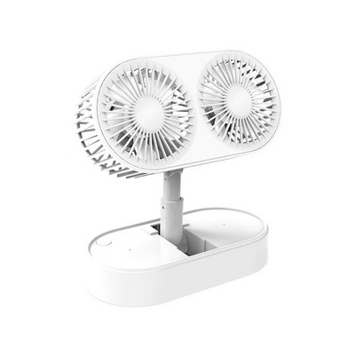 Mini USB ventilátor 3 sebességes, állítható, kétfejes asztali ventilátor 800Mah összecsukható némító elektromos ventilátorok Léghűtő otthoni irodai kültéri használatra