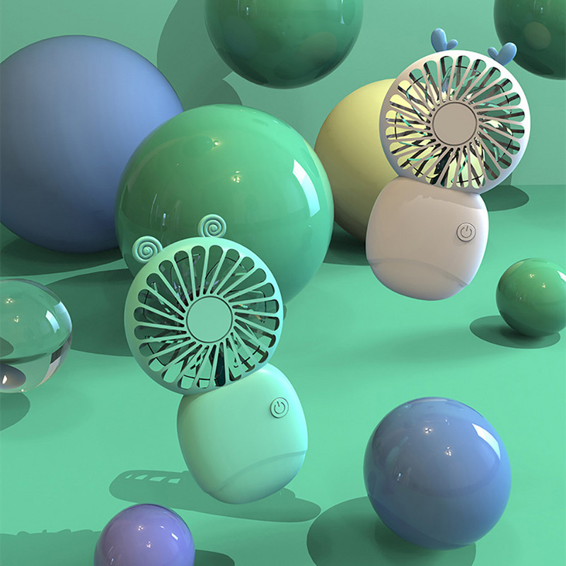 Kaasaskantav ventilaator USB-laetav mini-lauaarvuti mobiilne suvekodu õues reguleeritav vaikne armas jahuti käepidemega väike elektriline ventilaator