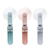 Μίνι αναδιπλούμενος ανεμιστήρας USB 3 σε 1 Θήκη τηλεφώνου έκτακτης ανάγκης με οθόνη LED Φορητός ανεμιστήρας ψυγείου αέρα