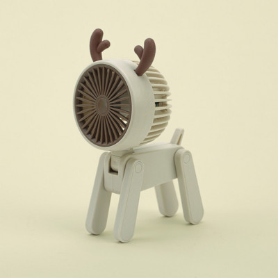 Mini armas hirvede ja kutsikate ventilaator lauaarvuti kokkupandav väike elektriline kaunistuslaud kodukontori USB-laetav kaasaskantav ventilaator