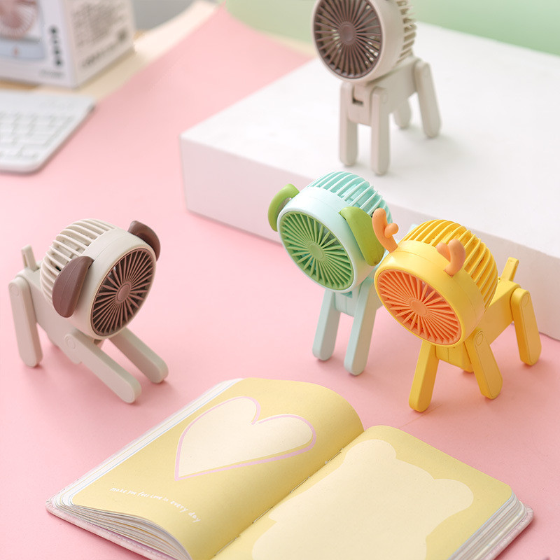 Mini armas hirvede ja kutsikate ventilaator lauaarvuti kokkupandav väike elektriline kaunistuslaud kodukontori USB-laetav kaasaskantav ventilaator