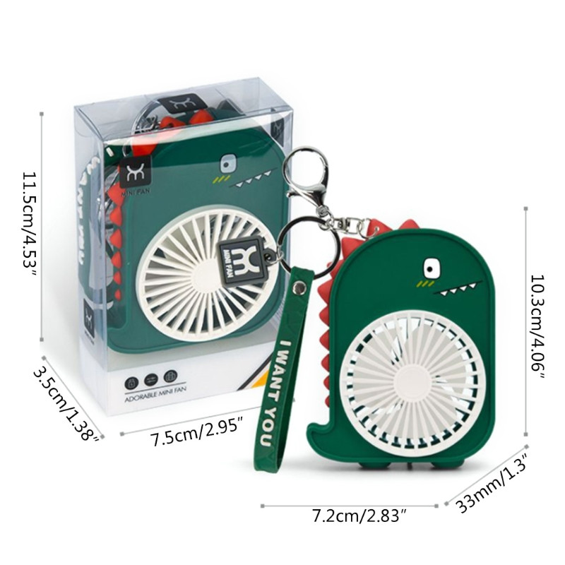 pentru ventilator portabil creativ Dinozaur mini breloc ventilator carabinier personal portabil viteza ventilatorului reglabil USB reîncărcabil N0PF