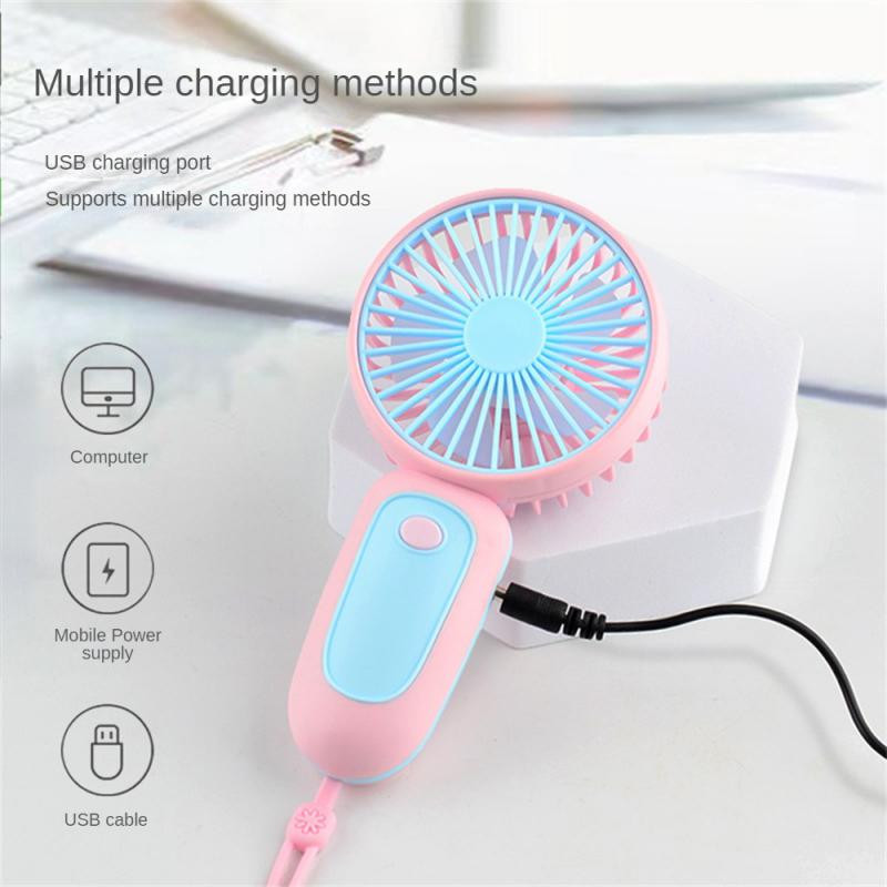 2023-as kézi hordozható, kis ventilátoros zsinóros mini elektromos ventilátor USB újratölthető asztali diák ajándék kézi mini ventilátor hűtő nyári