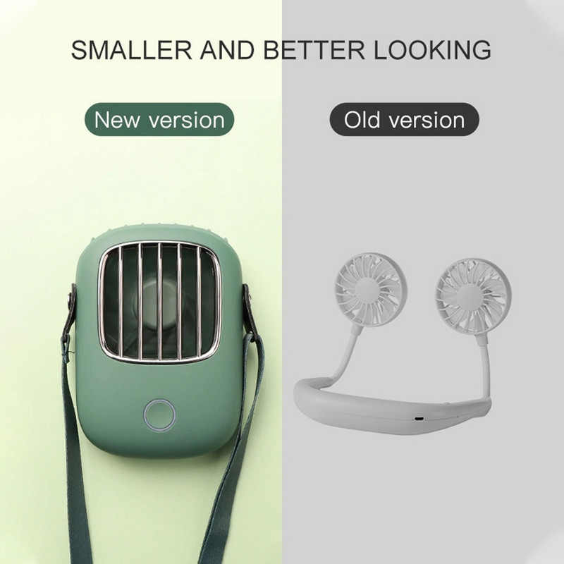 Mini ventilator usb Ventilatoare portabile pentru gât, cu 3 trepte, ventilator electric pentru sporturi în aer liber Călătorii cu mâinile libere Aer condiționat răcitor