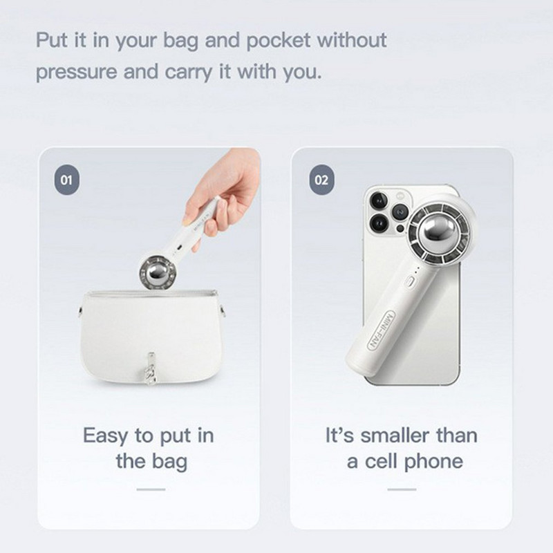 Ljetni prijenosni ručni mini ventilator Turbo ventilator velike brzine, 3 brzine, podesivi stolni ventilatori, USB punjivi ventilator za hlađenje zraka