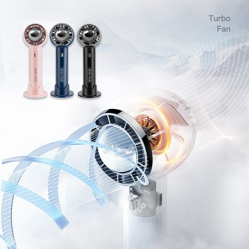 Ljetni prijenosni ručni mini ventilator Turbo ventilator velike brzine, 3 brzine, podesivi stolni ventilatori, USB punjivi ventilator za hlađenje zraka