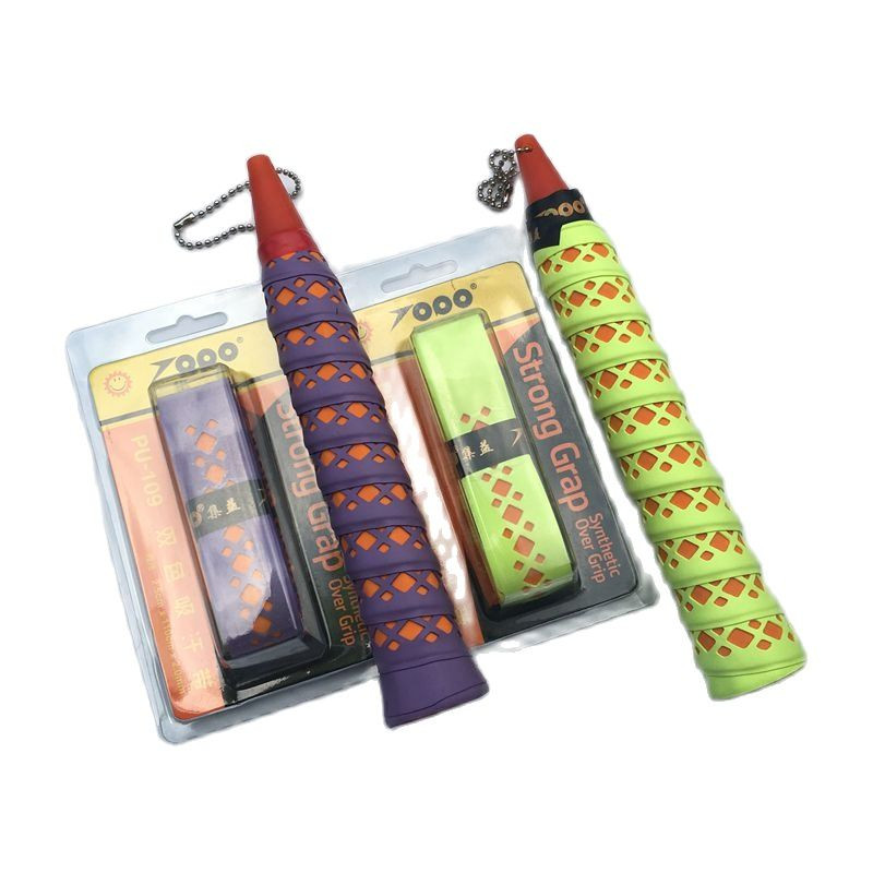 2 vnt mažmeninės prekybos TOPO storos klampios batmintono antklodės, teniso raketės, 2 spalvų perforuotos kortos pakavimo kokybiškos prakaito juostos