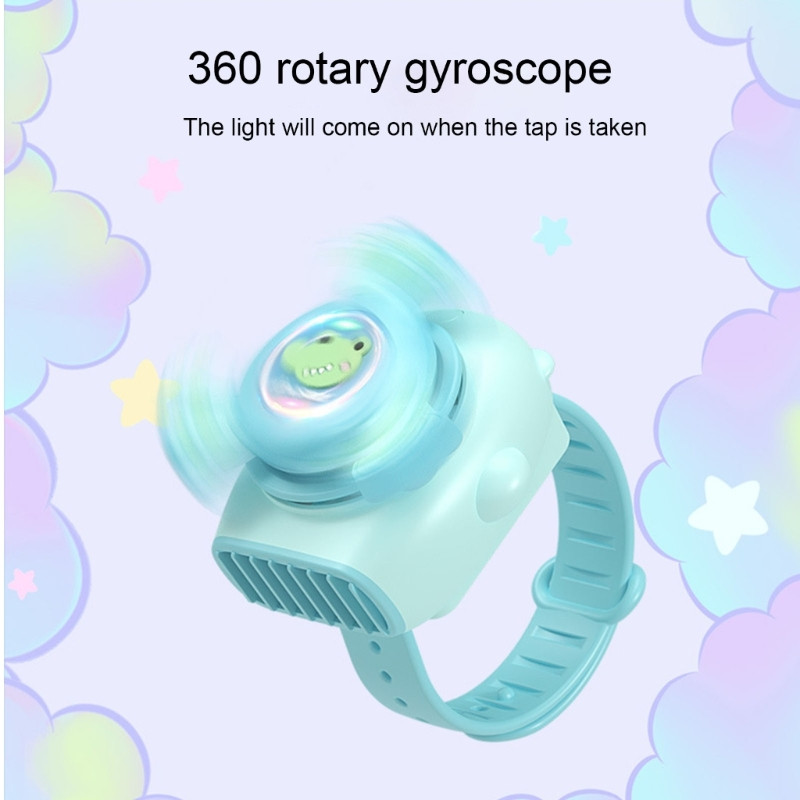 Mini randmefännid Multifilmi kellafännid Suvised lehtedeta laetav käekell Randmeventilaator Laste jahutusventilaatorid 2 reguleeritava kiirusega